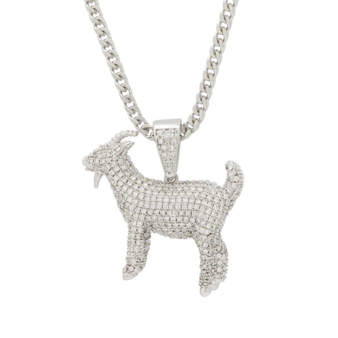 King Ice x Notorious B.I.G.-Goat Necklace - WHITE GOLD